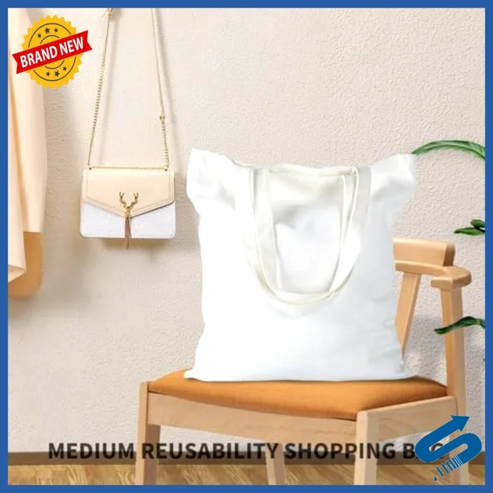 Canvas Tote Bags DIY Craft Sublimation Heat Transfer Reusable Grocery Bags